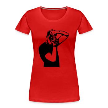 Photographer Silhouette - Frauen Premium Bio T-Shirt - Rot - Vorne - Mia (176cm)