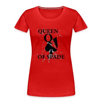 Queen of SPADE - T-shirt bio Premium Femme - rouge - Devant - Mia (176cm)