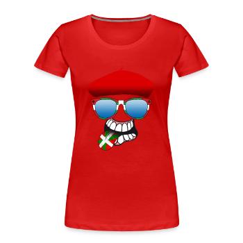 Baskische smiley 6 - Frauen Premium Bio T-Shirt - Rot - Vorne - Mia (176cm)