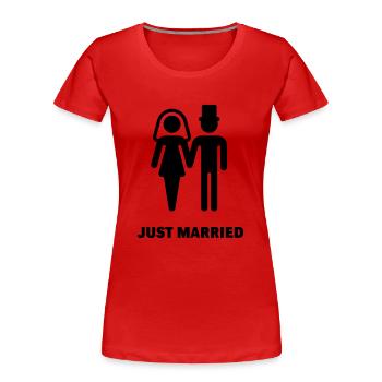Just Married (Brautpaar) - Frauen Premium Bio T-Shirt - Rot - Vorne - Mia (176cm)