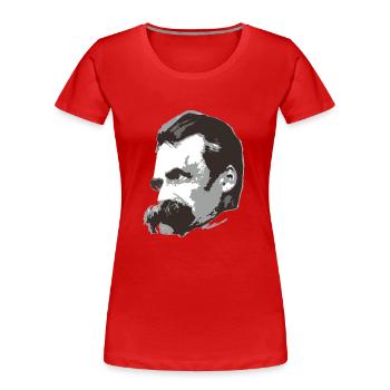 Nietzsche (3farbig) - Frauen Premium Bio T-Shirt - Rot - Vorne - Mia (176cm)