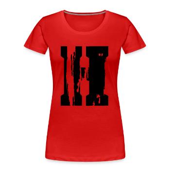 H - Buchstabe - Frauen Premium Bio T-Shirt - Rot - Vorne - Mia (176cm)