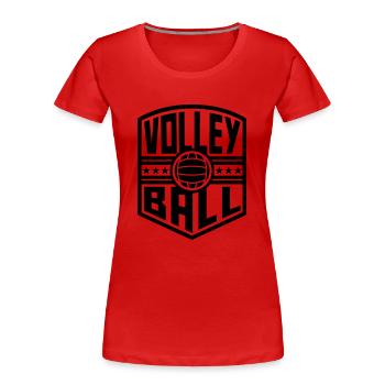 Volleyball (Wappen) - Frauen Premium Bio T-Shirt - Rot - Vorne - Mia (176cm)