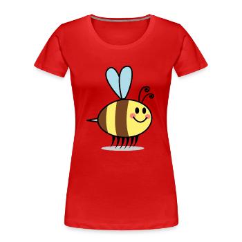 Bienen Cartoon Comic Design - Frauen Premium Bio T-Shirt - Rot - Vorne - Mia (176cm)