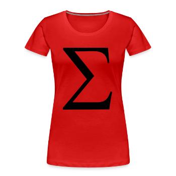 Greek Symbol - Sigma - Women's Premium Organic T-Shirt - red - Front - Mia (176cm)