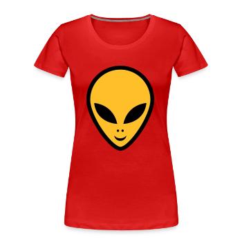 alien - Frauen Premium Bio T-Shirt - Rot - Vorne - Mia (176cm)
