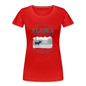Alaska - Moose - Elch - Frauen Premium Bio T-Shirt - Rot - Vorne - Mia (176cm)