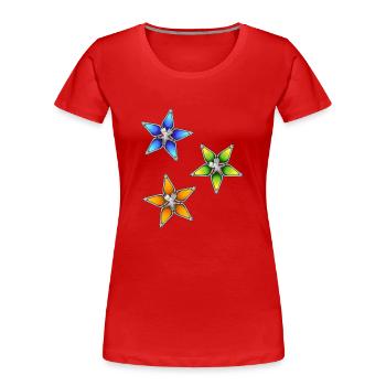 Trio Wayfinder - T-shirt bio Premium Femme - rouge - Devant - Mia (176cm)