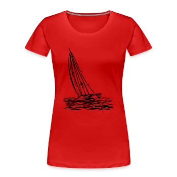 Segelboot am Wind - Frauen Premium Bio T-Shirt - Rot - Vorne - Mia (176cm)