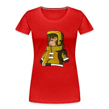 Monkeysta - T-shirt bio Premium Femme - rouge - Devant - Mia (176cm)