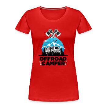 Offroad Camper camping Wohnmobil Reisemobil WoMo - Frauen Premium Bio T-Shirt - Rot - Vorne - Mia (176cm)