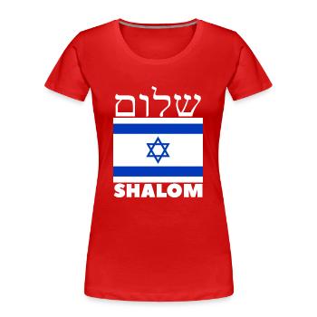 Shalom Israel - Frauen Premium Bio T-Shirt - Rot - Vorne - Mia (176cm)