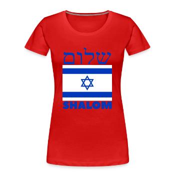 Shalom Israel - Frauen Premium Bio T-Shirt - Rot - Vorne - Mia (176cm)