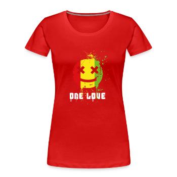 One Love, Reggae Lover, Love Regga Music - Women's Premium Organic T-Shirt - red - Front - Mia (176cm)