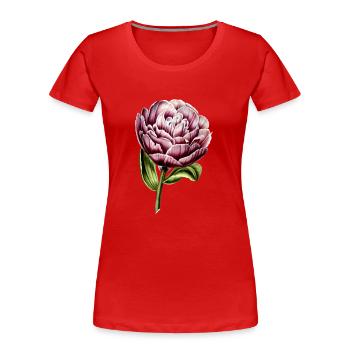 Tulipe - T-shirt bio Premium Femme - rouge - Devant - Mia (176cm)