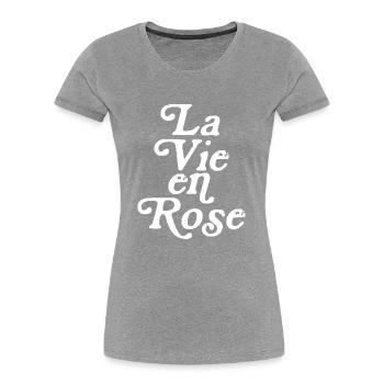 La vie en rose - T-shirt bio Premium Femme - bleu marine - Devant - Mia (176cm)