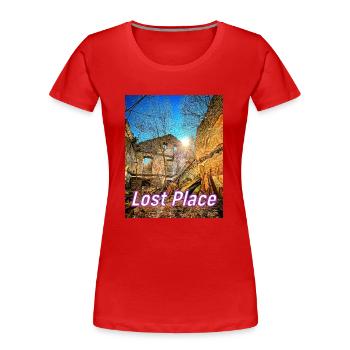 Lost Place Tour - Die alte Schmiede - Frauen Premium Bio T-Shirt - Rot - Vorne - Mia (176cm)