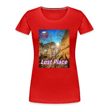 Lost Place Schmiede - Frauen Premium Bio T-Shirt - Rot - Vorne - Mia (176cm)