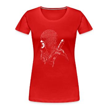 Combattant - T-shirt bio Premium Femme - rouge - Devant - Mia (176cm)