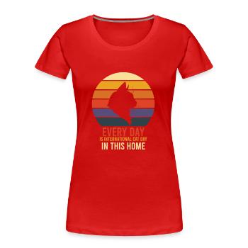 international cat day - Women's Premium Organic T-Shirt - red - Front - Mia (176cm)