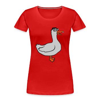 Drôle de nerd Goose Horn Glasses - T-shirt bio Premium Femme - rouge - Devant - Mia (176cm)