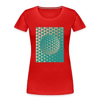 globe - T-shirt bio Premium Femme - rouge - Devant - Mia (176cm)