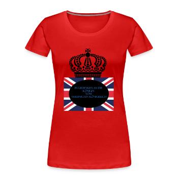 In Gedenken an die Königin vom VK. - Frauen Premium Bio T-Shirt - Rot - Vorne - Mia (176cm)