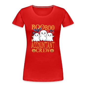 Comptable uu Drôle de comptable - T-shirt bio Premium Femme - rouge - Devant - Mia (176cm)