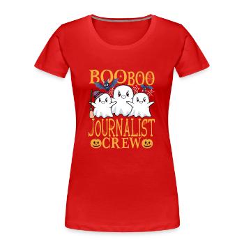 Journalist uu Lustiger Journalist - Frauen Premium Bio T-Shirt - Rot - Vorne - Mia (176cm)