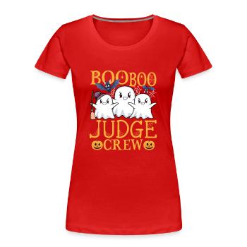 Judge uu Funny Judge - Women's Premium Organic T-Shirt - red - Front - Mia (176cm)