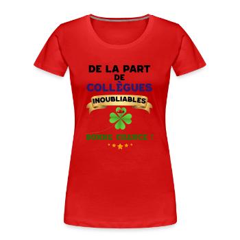 Le Cadeau Des Collègues Cadeau Départ - T-shirt bio Premium Femme - rouge - Devant - Mia (176cm)
