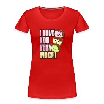Asiatisches Japanisches Mochi Liebe I Geschenk - Frauen Premium Bio T-Shirt - Rot - Vorne - Mia (176cm)