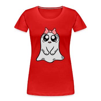 Petite fille fantôme douce - T-shirt bio Premium Femme - rouge - Devant - Mia (176cm)