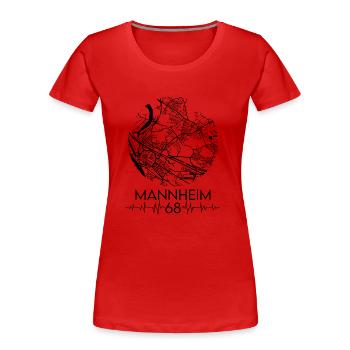 Mannheim 68 - Women's Premium Organic T-Shirt - red - Front - Mia (176cm)
