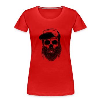 Schmuddeliger Schädel - Frauen Premium Bio T-Shirt - Rot - Vorne - Mia (176cm)