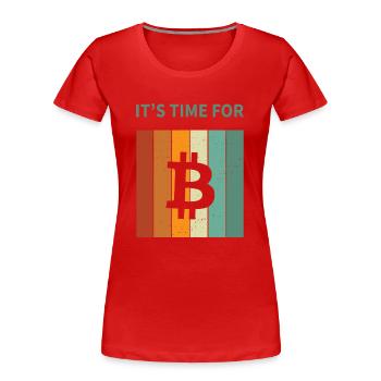 Bitcoin - Frauen Premium Bio T-Shirt - Rot - Vorne - Mia (176cm)