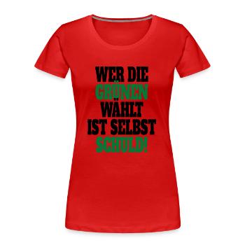 Witze Grüne Die Grünen Habeck Baerbock Partei - Frauen Premium Bio T-Shirt - Rot - Vorne - Mia (176cm)