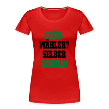 Witze Grüne Die Grünen Habeck Baerbock Partei - Frauen Premium Bio T-Shirt - Rot - Vorne - Mia (176cm)
