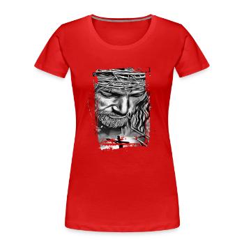 Jésus Marie Mère de Jésus Madonna Mary Marianna - T-shirt bio Premium Femme - rouge - Devant - Mia (176cm)