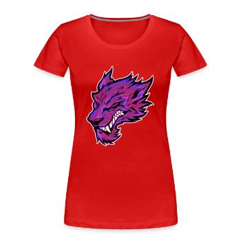 Wolf Kopf Wolfskopf Tattoo Graffiti Pink - Frauen Premium Bio T-Shirt - Rot - Vorne - Mia (176cm)