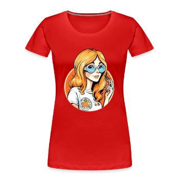 Anne hippie - Women's Premium Organic T-Shirt - red - Front - Mia (176cm)