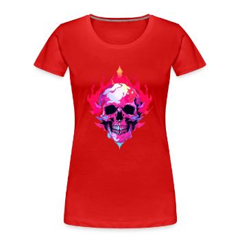 Skull neon - Women's Premium Organic T-Shirt - red - Front - Mia (176cm)