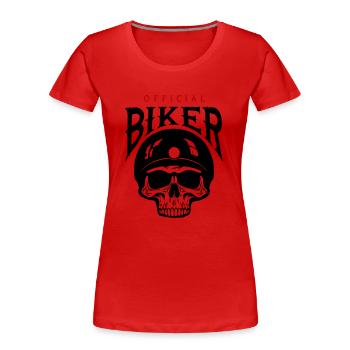 Skeleton Biker - T-shirt bio Premium Femme - rouge - Devant - Mia (176cm)