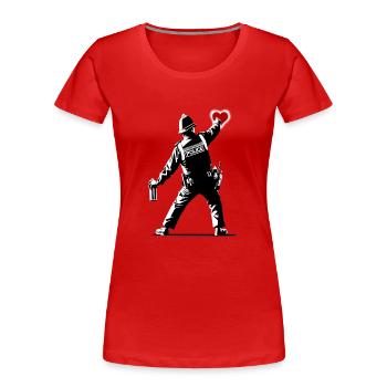 Art de rue de la police - T-shirt bio Premium Femme - rouge - Devant - Mia (176cm)