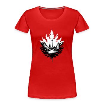Deine Stadt Berlin - Frauen Premium Bio T-Shirt - Rot - Vorne - Mia (176cm)