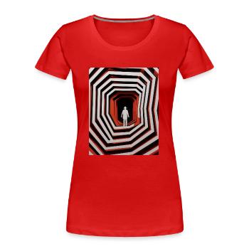 Paper cut Vertigo - Women's Premium Organic T-Shirt - red - Front - Mia (176cm)