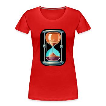 Sanduhr Sand Uhr hourglass abstrakt Stundenglas - Frauen Premium Bio T-Shirt - Rot - Vorne - Mia (176cm)