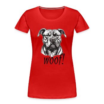 Trame - T-shirt bio Premium Femme - rouge - Devant - Mia (176cm)