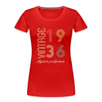 Geburtstagsgeschenk 88 Jahre alt - 1936 - Frauen Premium Bio T-Shirt - Rot - Vorne - Mia (176cm)