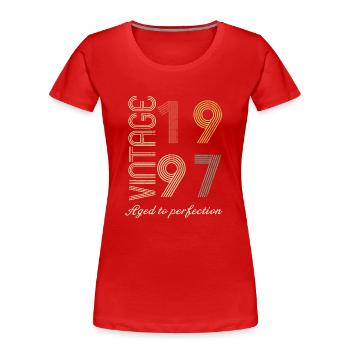 27 Year Anniversary Gift - 1997 - Women's Premium Organic T-Shirt - red - Front - Mia (176cm)